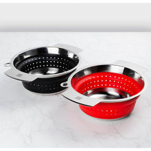 Collapsible Silicon/Stainless Colander (Rouge)