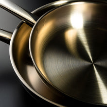 Classic Stainless Steel Frying Pan Set with Hollow Handle, 24 + 28cm