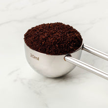 Polished Double Wall Stainless Steel Cappuccino Cup with Saucer (6 oz.) + Coffee Measuring Spoon (10.5cm)