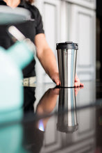 Stainless Steel Travel Coffee Mug - Black Lid (500mL)