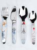 Colored Kids Stainless Steel 4-piece Cutlery Set (Little Robots)