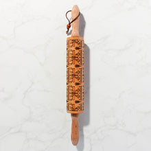 Engraved Rolling Pin (Christmas Symbol Pattern)