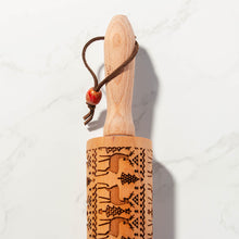 Engraved Rolling Pin (Christmas Symbol Pattern)