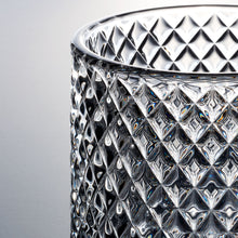 Glass Storage Box Glass Cylindrical Body with Lid (Diamond Pattern) - Large Size