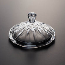 Glass Storage Box Spherical Shape with Lid (Leaves Pattern)