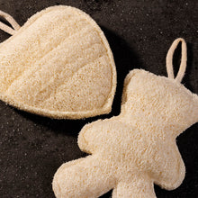 Fun Shaped Natural Loofah Sponge Set 2 pieces (Bear & Heart)