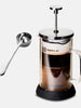 French Coffee Press - Double Wall Borosilicate Glass (350mL) + Coffee Measuring Spoon (10.3cm)