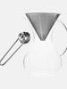 Glass Pour Over Coffee Brewer with Double Mesh Filter (600 ml) + Coffee Measuring Spoon (10.5cm)