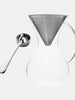 Glass Pour Over Coffee Brewer with Double Mesh Filter (600 ml) + Coffee Measuring Spoon (10.3cm)