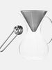 Glass Pour Over Coffee Brewer with Double Mesh Stainless Filter (1L) + Coffee Measuring Spoon (10.5cm)