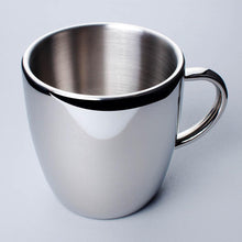 Polished Double Wall Stainless Steel Coffee Cup (9 oz.) + Coffee Measuring Spoon (14cm)