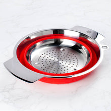 Collapsible Silicon/Stainless Colander (Rouge)