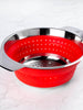 Collapsible Silicon/Stainless Colander (Rouge)