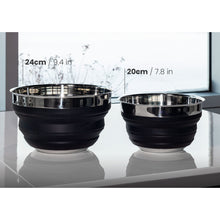 Collapsible Silicone/Stainless Mixing Bowl (Black)