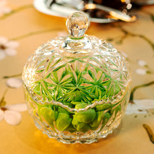 Glass Storage Box Glass Spherical Shape with Lid