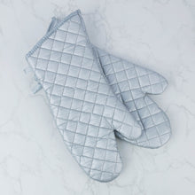 Cotton Oven Gloves Silver Tone Pair (39cm)