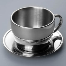 Polished Double Wall Latte Cup & Saucer (12oz)