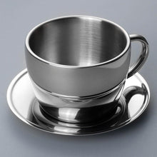 Polished Double Wall Latte Cup & Saucer (12oz) + Coffee Measuring Spoon (10.5cm)
