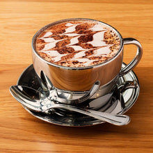 Polished Double Wall Latte Cup & Saucer (12oz) + Coffee Measuring Spoon (10.5cm)