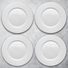 Intaglio Porcelain Plate Set of 4 (White)