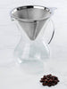 1L Glass Pour Over Coffee Brewer with Double Mesh Stainless Filter