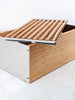 Rectangular 42cm x 25cm x 15cm Bamboo Bread Box with Tray and Bamboo Cutting Rack