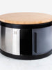 Rounded Dia. 32cm Bread Bin with Bamboo Chopping Board