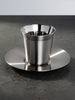 Double Wall Stainless Steel Double Espresso Cup with Saucer (160mL)