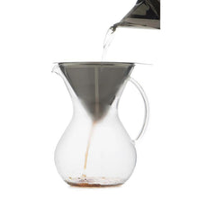 Glass Pour Over Coffee Brewer with Double Mesh Stainless Filter (1L) + Coffee Measuring Spoon (14cm)