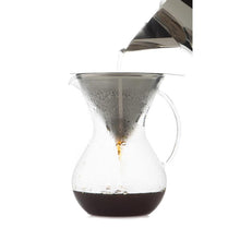 Glass Pour Over Coffee Brewer with Double Mesh Stainless Filter (1L) + Coffee Measuring Spoon (14cm)