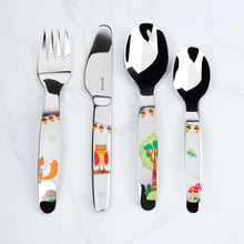 Colored Kids Stainless Steel 4-piece Cutlery Set (Forest Friends)