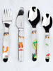 Colored Kids Stainless Steel 4-piece Cutlery Set (Forest Friends)