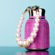 Rhinestone Vacuum Drinking Bottle - Rose (300mL)