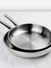 Classic Stainless Steel Frying Pan Set with Hollow Handle, 24 + 28cm