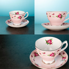Fine Bone China Tea Cup with Floral Tea Pot Set of 9
